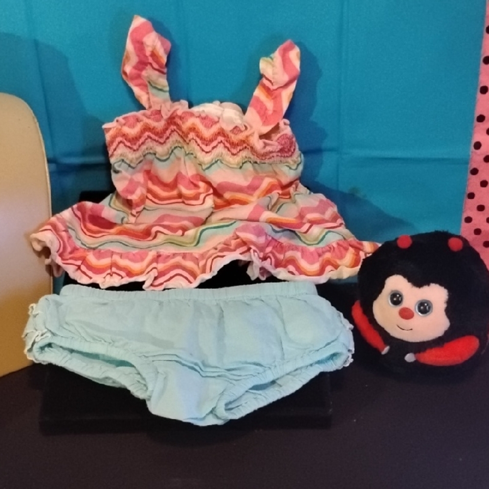 Baby Girl 2pc Set & Ty Red and Black Ladybug Plush